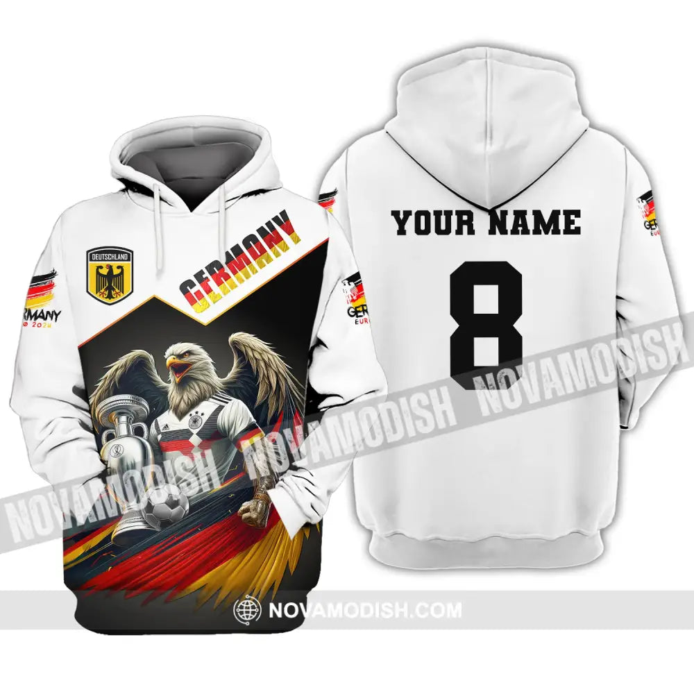 Unisex Shirt Custom Name And Number Germany Football Euro 2024 Long Sleeve Polo Hoodie / S T-Shirt