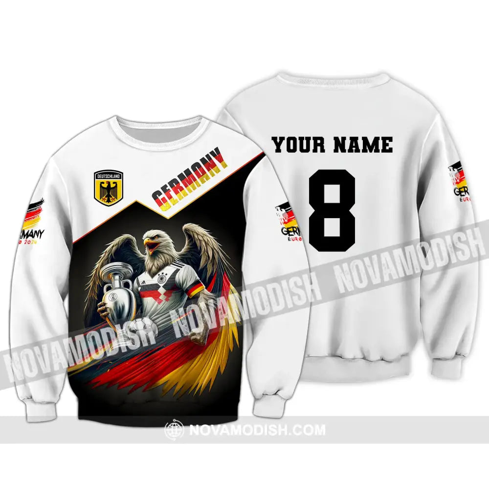 Unisex Shirt Custom Name And Number Germany Football Euro 2024 Long Sleeve Polo / S T-Shirt