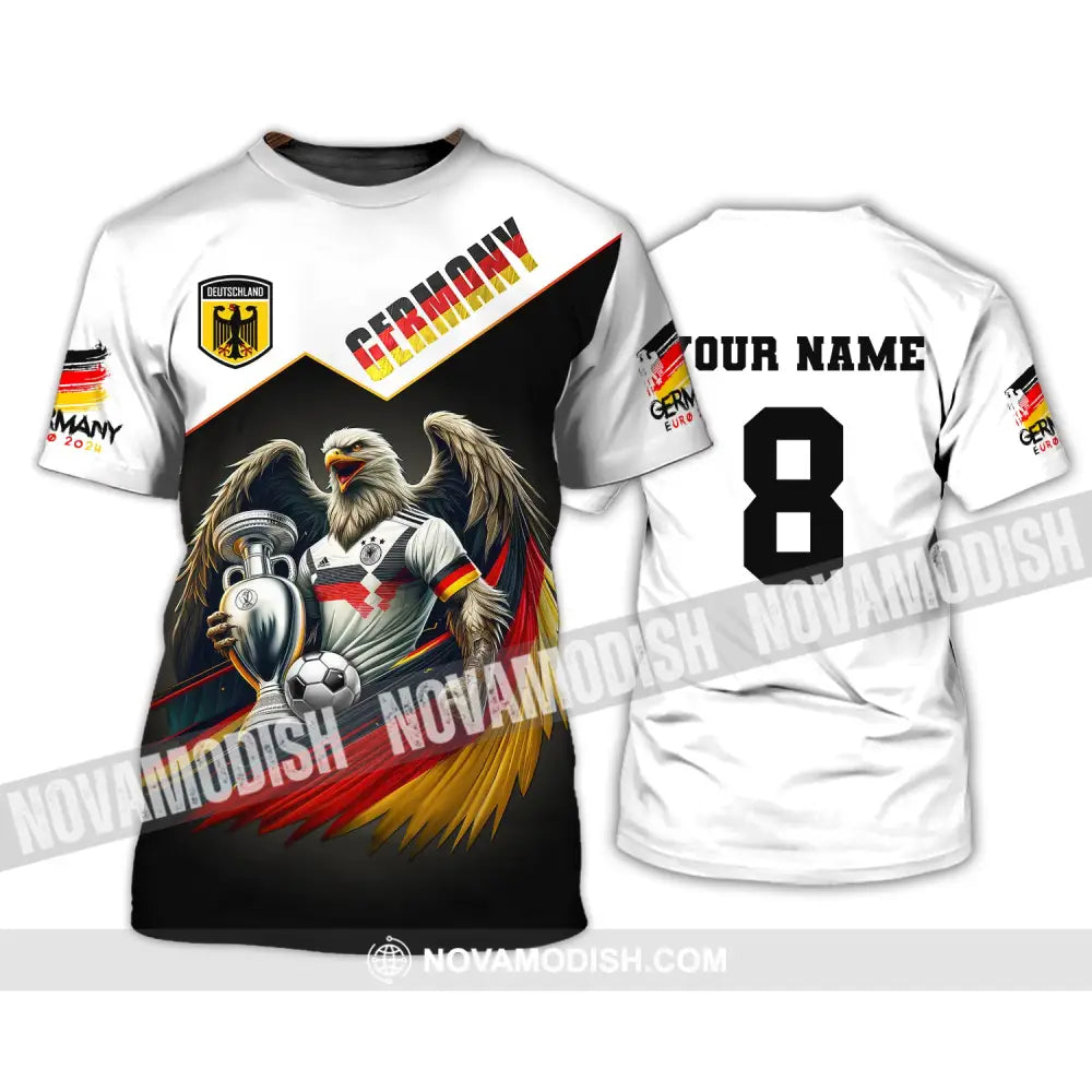 Unisex Shirt Custom Name And Number Germany Football Euro 2024 Long Sleeve Polo T-Shirt / S