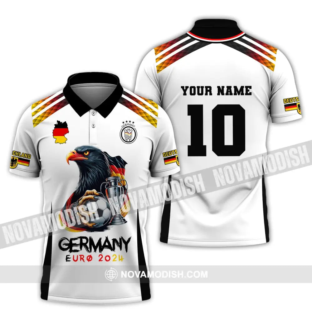 Unisex Shirt Custom Name And Number Germany Football Euro 2024 Polo Long Sleeve / S T-Shirt