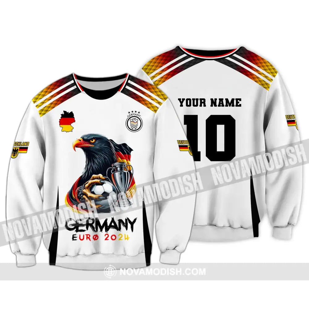 Unisex Shirt Custom Name And Number Germany Football Euro 2024 Polo Long Sleeve / S T-Shirt