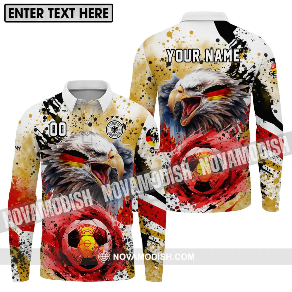 Unisex Shirt - Custom Name And Number Shirt Germany National Team Euro 2024 Shirt Long Sleeve Polo / S T-shirt