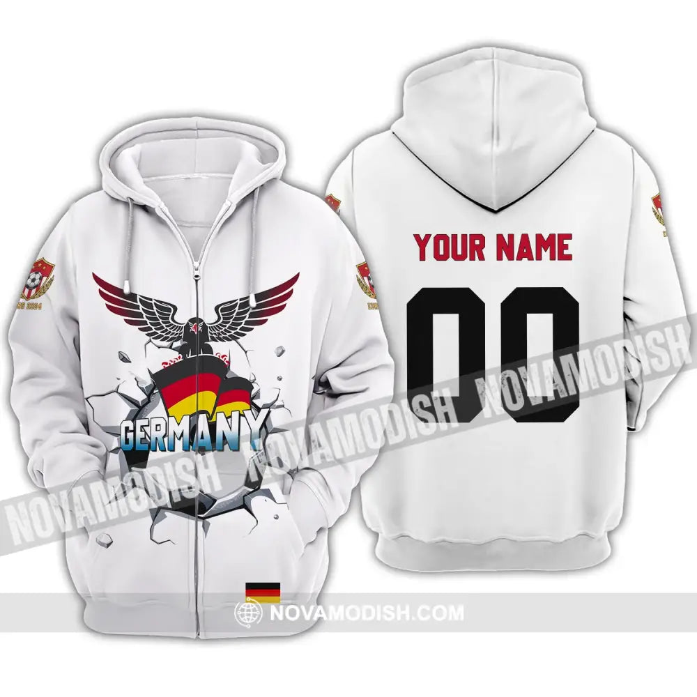 Unisex Shirt - Custom Name And Number Shirt Germany National Team Euro 2024 Zipper Hoodie / S T-shirt