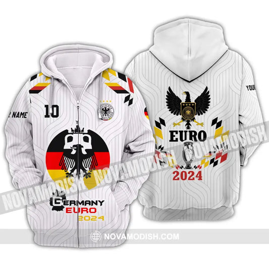 Unisex Shirt - Custom Name And Number Shirt Germany Team Euro 2024 Shirt Zipper Hoodie / S T-shirt