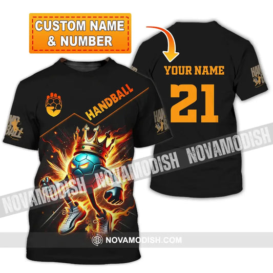 Unisex Shirt Custom Name And Number Handball Love T-Shirt T-Shirt