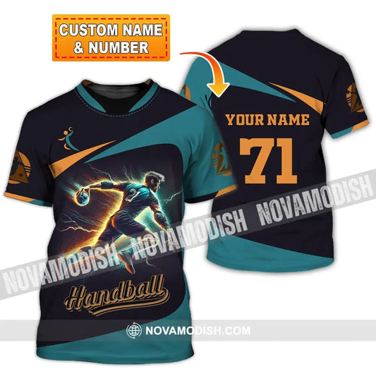 Unisex Shirt Custom Name And Number Handball Love T-Shirt T-Shirt