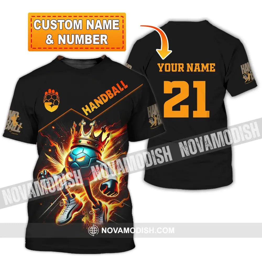 Unisex Shirt Custom Name And Number Handball Love T-Shirt T-Shirt