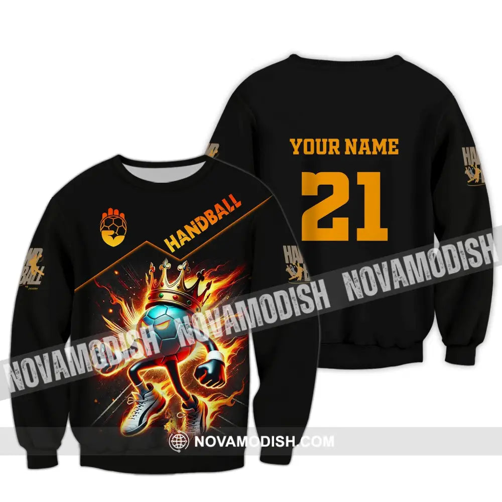 Unisex Shirt Custom Name And Number Handball Love T-Shirt Long Sleeve / S T-Shirt