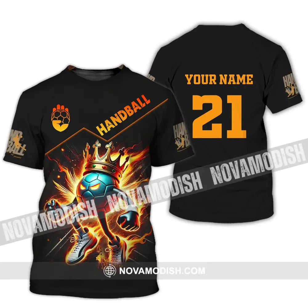 Unisex Shirt Custom Name And Number Handball Love T-Shirt / S T-Shirt