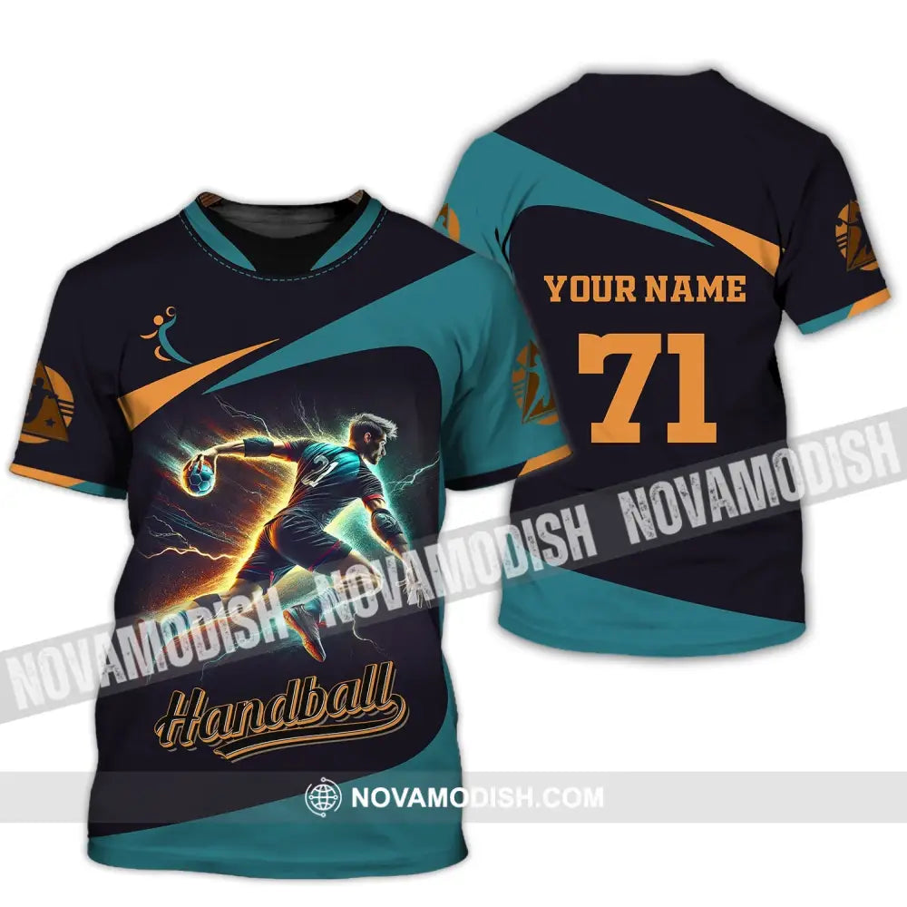 Unisex Shirt Custom Name And Number Handball Love T-Shirt / S T-Shirt