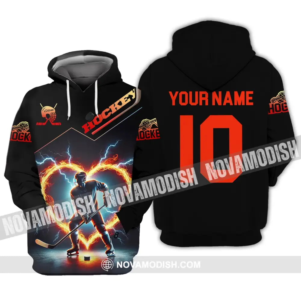 Unisex Shirt - Custom Name And Number Hockey Hoodie / S T-Shirt