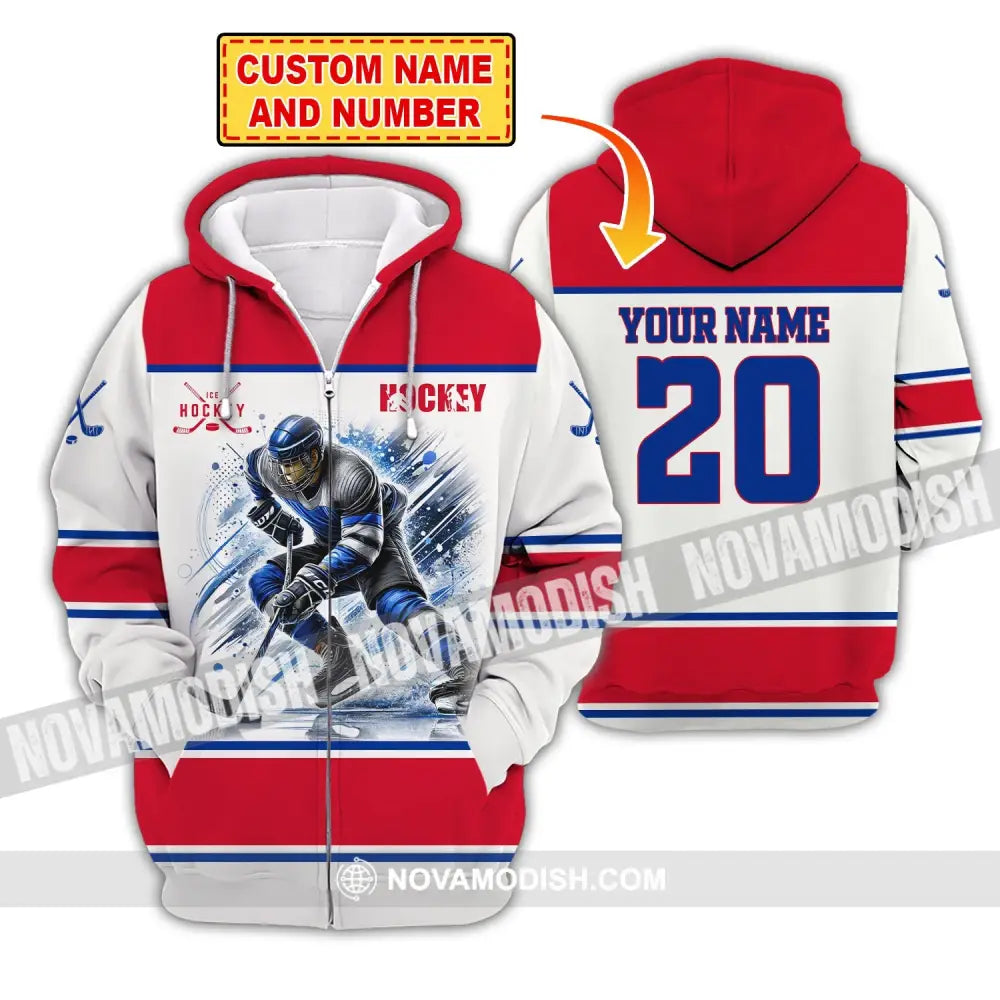 Unisex Shirt Custom Name And Number Ice Hockey T-Shirt For Club Gift Players T-Shirt