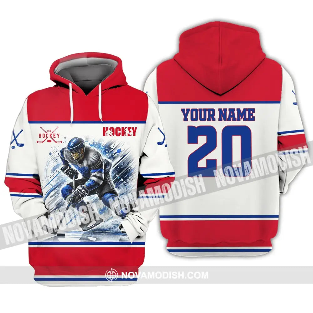 Unisex Shirt Custom Name And Number Ice Hockey T-Shirt For Club Gift Players Hoodie / S T-Shirt