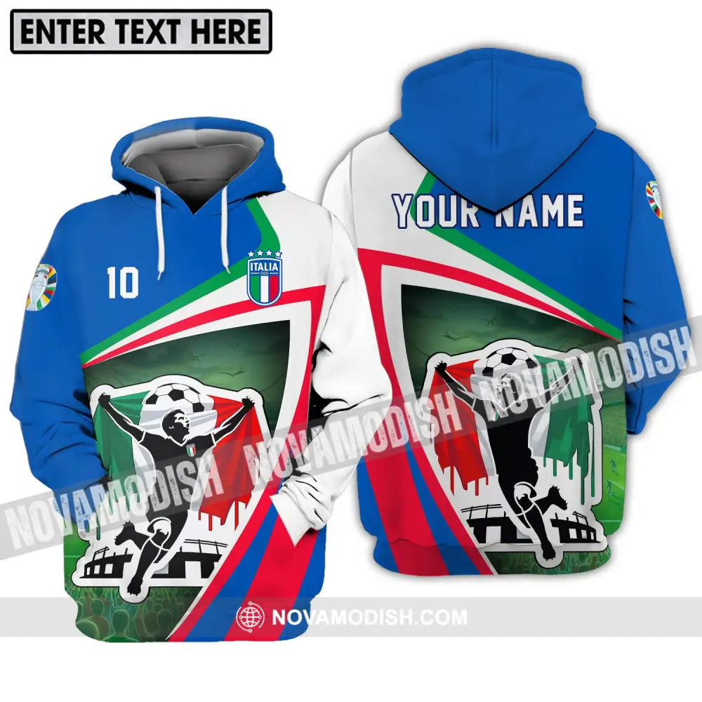 Unisex Shirt - Custom Name And Number Shirt Italy Euro 2024 National Team Hoodie / S T-shirt