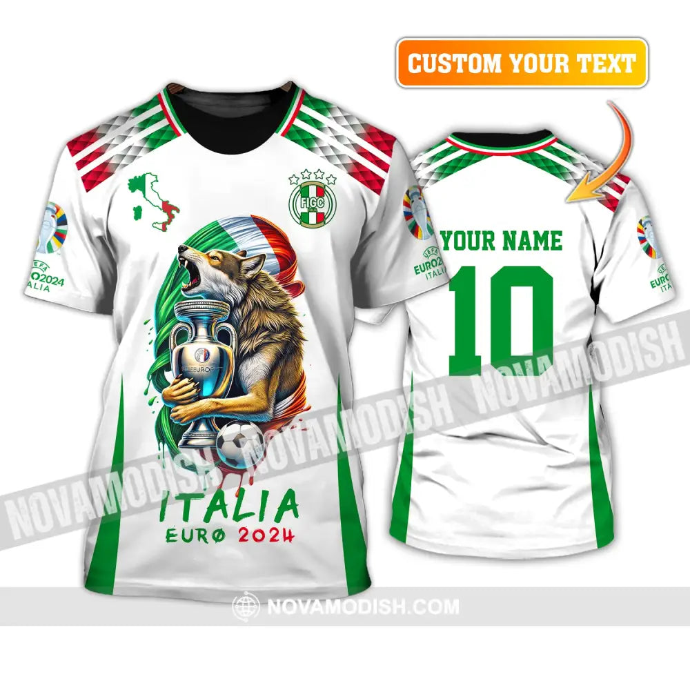 Unisex Shirt Custom Name And Number Italy Football Italia Euro 2024 Long Sleeve Polo T-Shirt