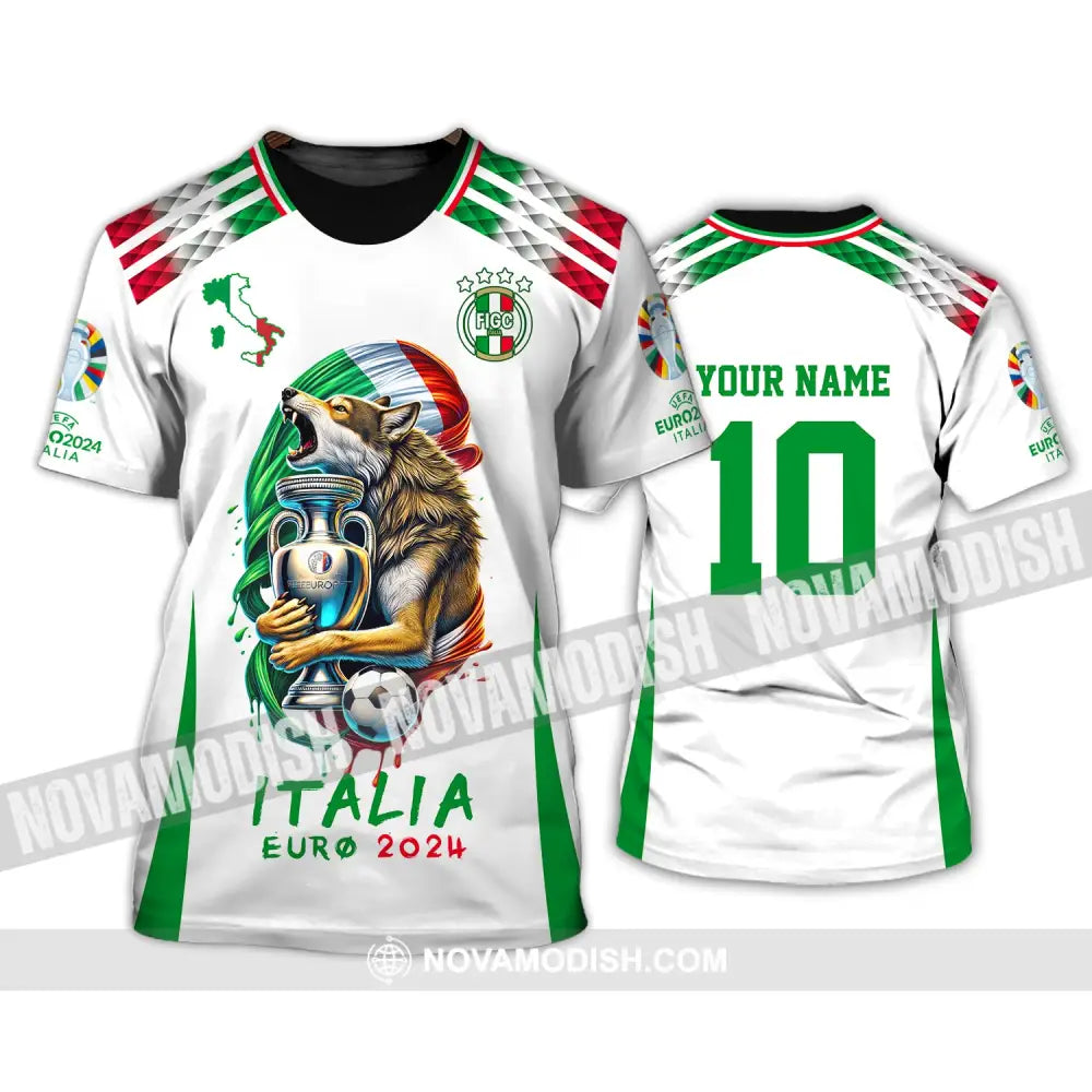 Unisex Shirt Custom Name And Number Italy Football Italia Euro 2024 Long Sleeve Polo T-Shirt / S