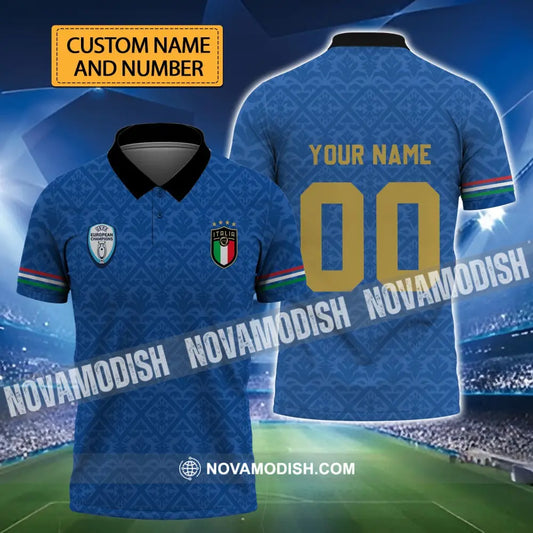 Unisex Shirt - Custom Name And Number Italy National Team Blue Color Shirt T-shirt