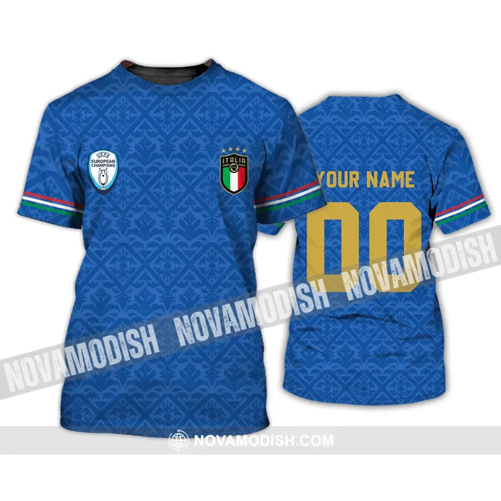 Unisex Shirt - Custom Name And Number Italy National Team Blue Color Shirt T-Shirt / S T-shirt