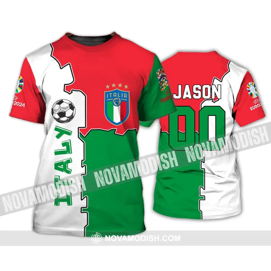 Unisex Shirt - Custom Name And Number Italy National Team Euro 2024 Flag Color Shirt T-Shirt / S T-shirt