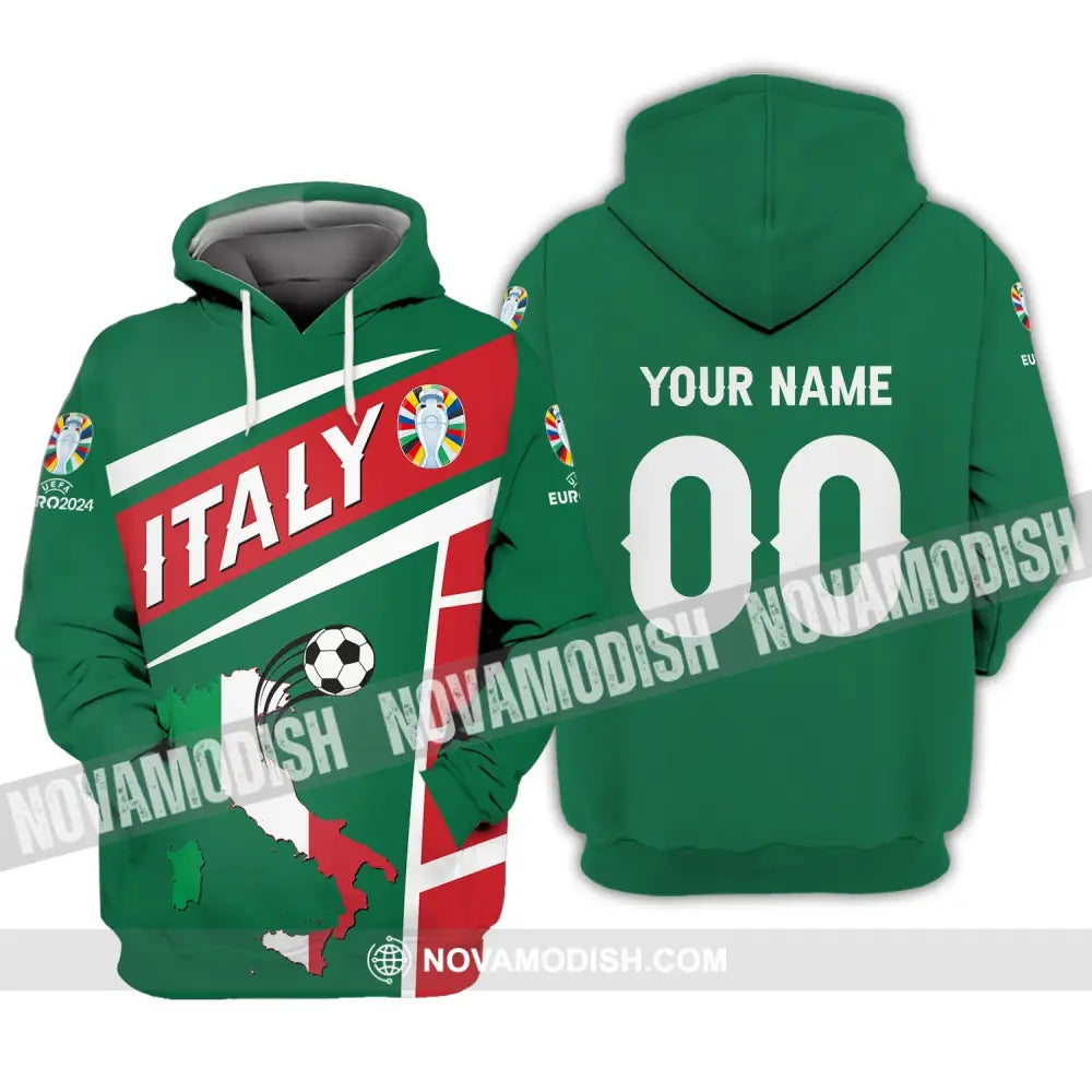 Unisex Shirt - Custom Name And Number Shirt Italy National Team Map Shirt Hoodie / S T-shirt
