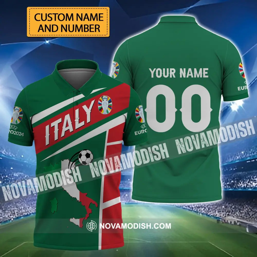 Unisex Shirt - Custom Name And Number Shirt Italy National Team Map Shirt T-shirt