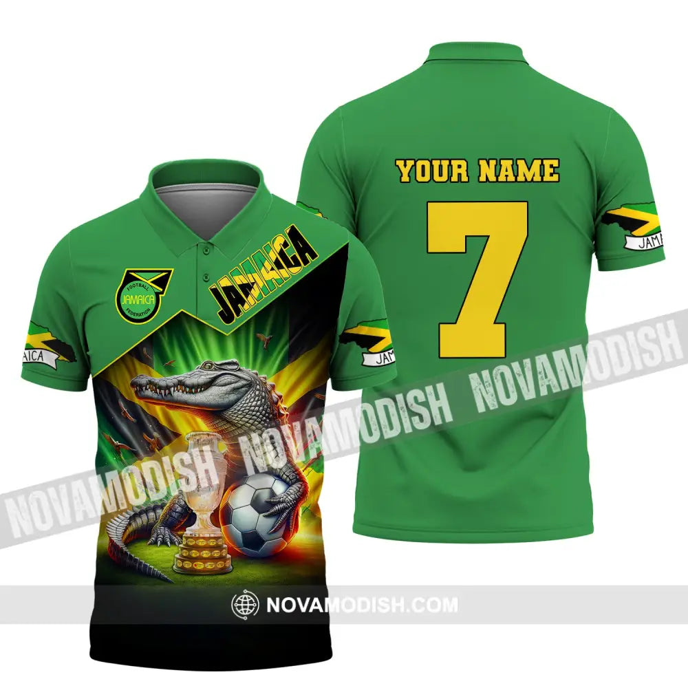 Unisex Shirt Custom Name And Number Jamaica Football Euro 2024 Polo Long Sleeve / S T-Shirt