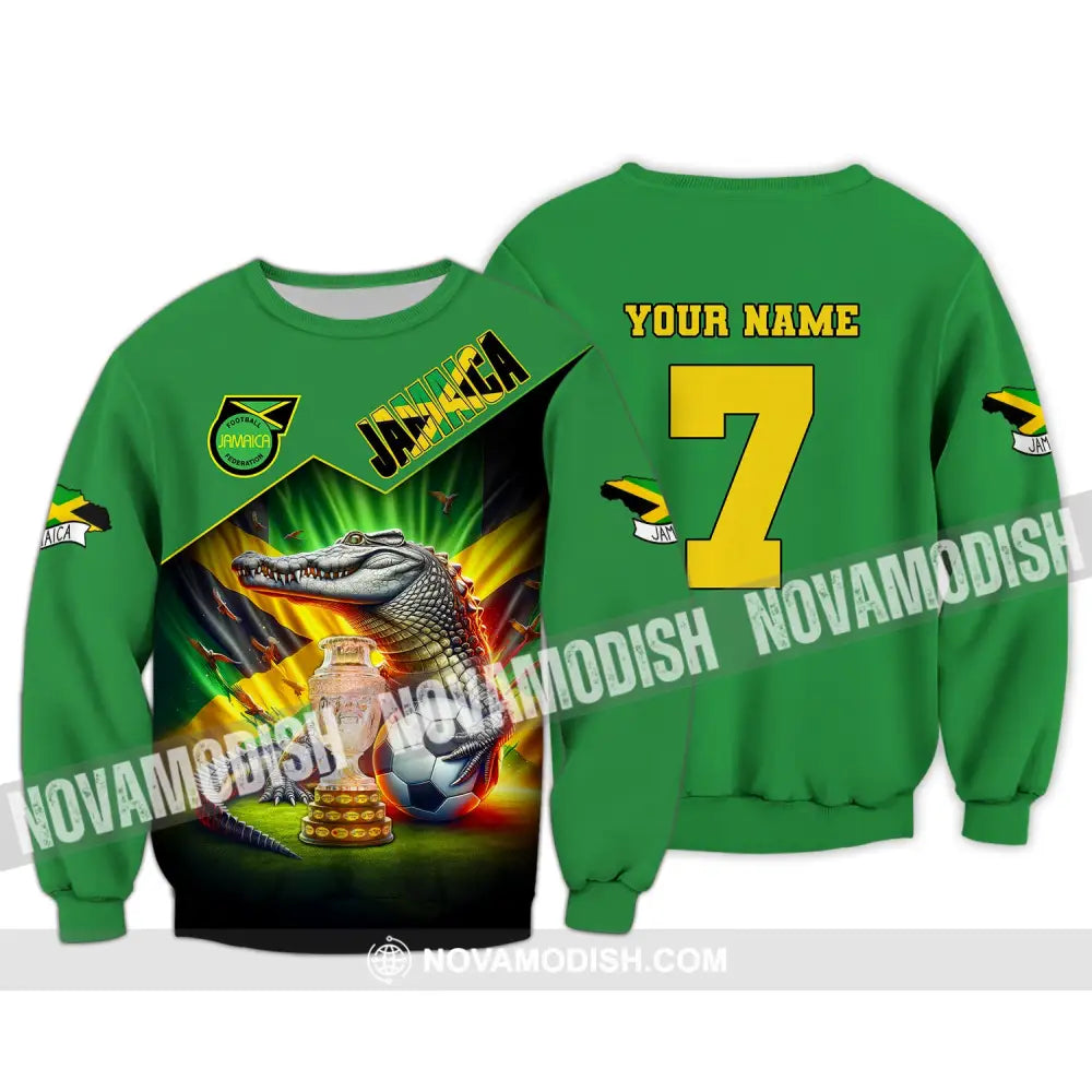 Unisex Shirt Custom Name And Number Jamaica Football Euro 2024 Polo Long Sleeve / S T-Shirt