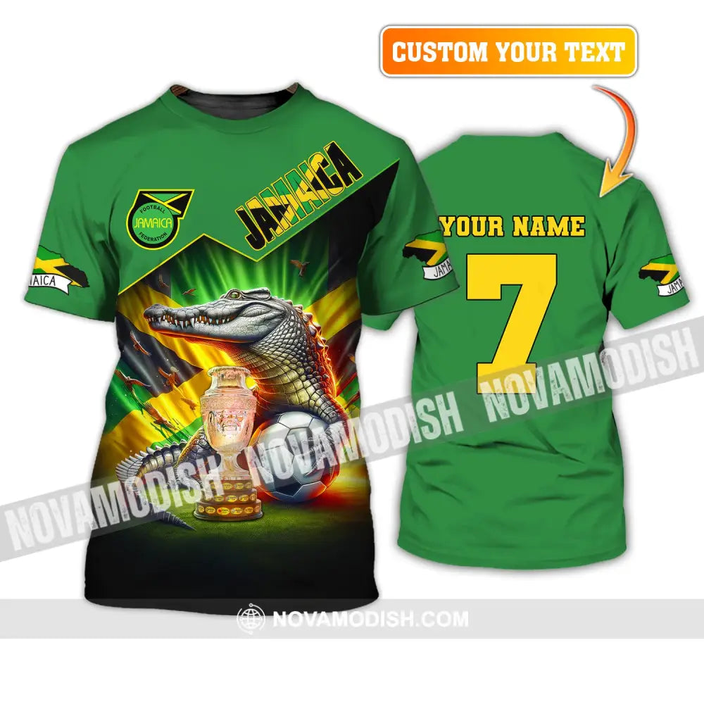 Unisex Shirt Custom Name And Number Jamaica Football Euro 2024 Polo Long Sleeve T-Shirt