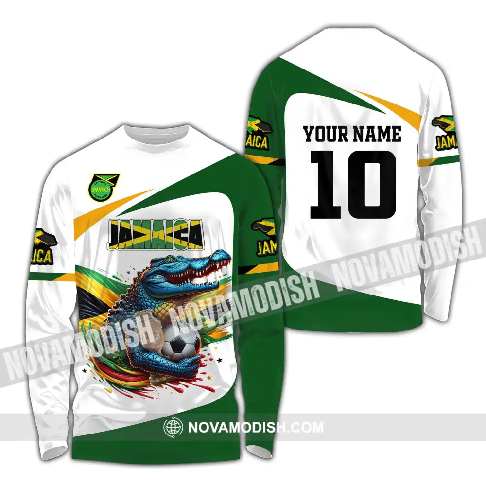 Unisex Shirt Custom Name And Number Jamaica Football Polo Euro 2024 Hoodie Long Sleeve / S T-Shirt