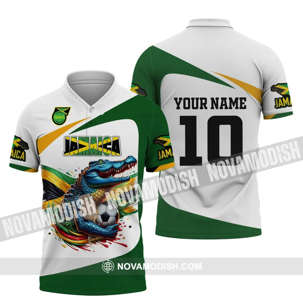 Unisex Shirt Custom Name And Number Jamaica Football Polo Euro 2024 Hoodie Long Sleeve / S T-Shirt