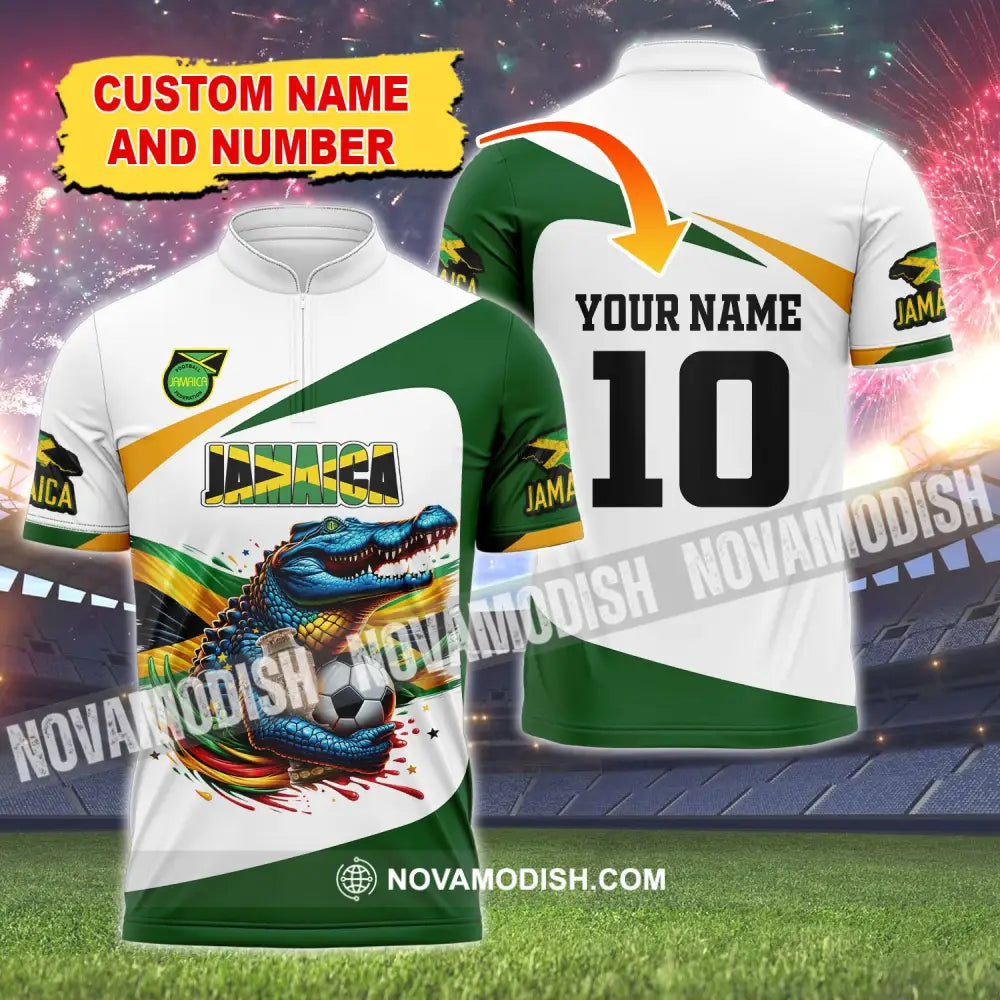 Unisex Shirt Custom Name And Number Jamaica Football Polo Euro 2024 Hoodie Long Sleeve T-Shirt