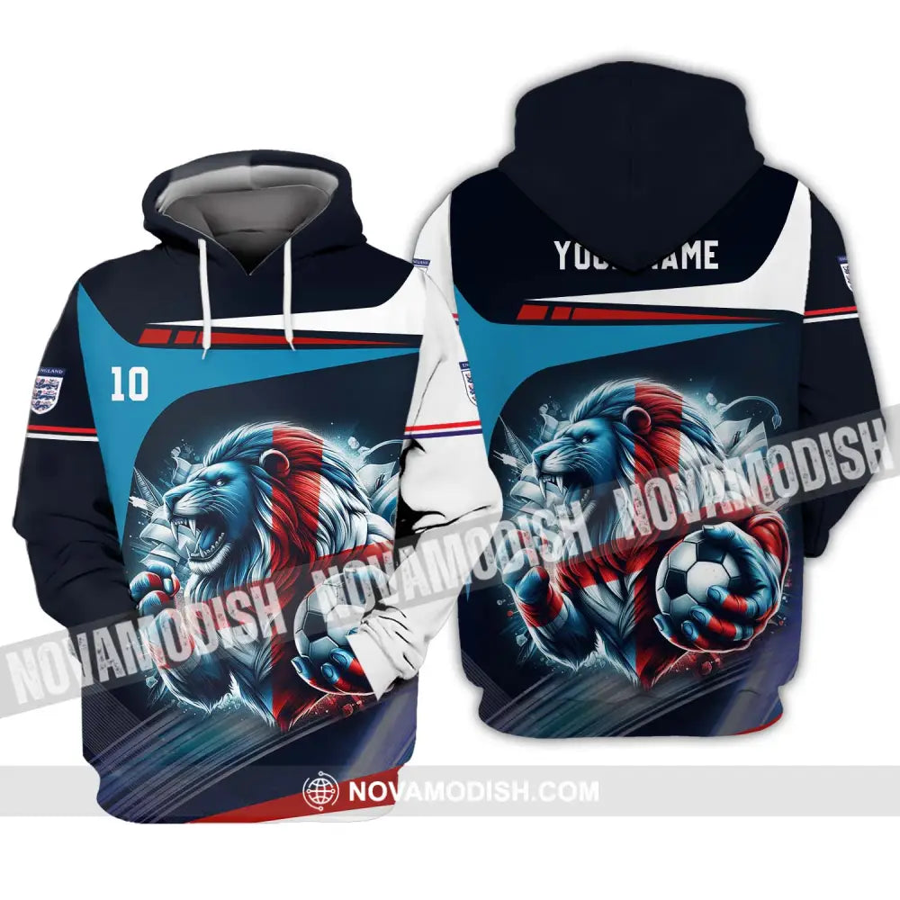 Unisex Shirt - Custom Name And Number Lion England Euro 2024 Team Shirt Hoodie / S T-shirt