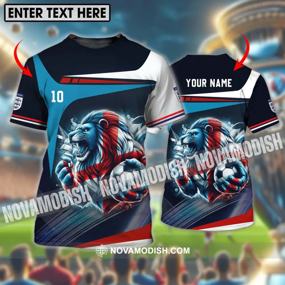 Unisex Shirt - Custom Name And Number Lion England Euro 2024 Team Shirt T-shirt