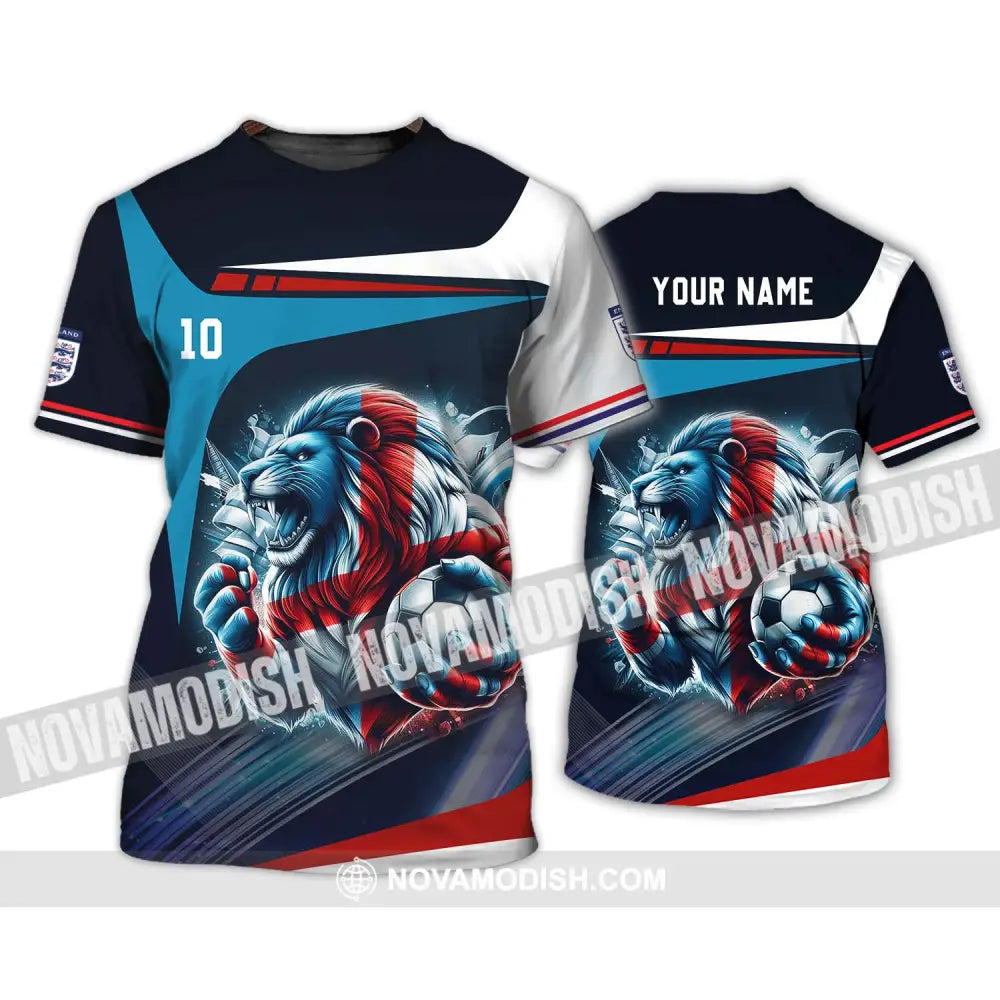 Unisex Shirt - Custom Name And Number Lion England Euro 2024 Team Shirt T-Shirt / S T-shirt