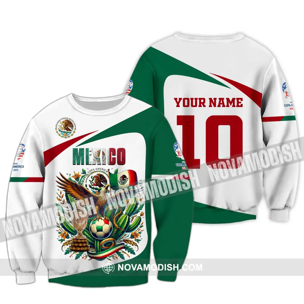 Unisex Shirt Custom Name And Number Mexico Football Polo Long Sleeve / S T-Shirt