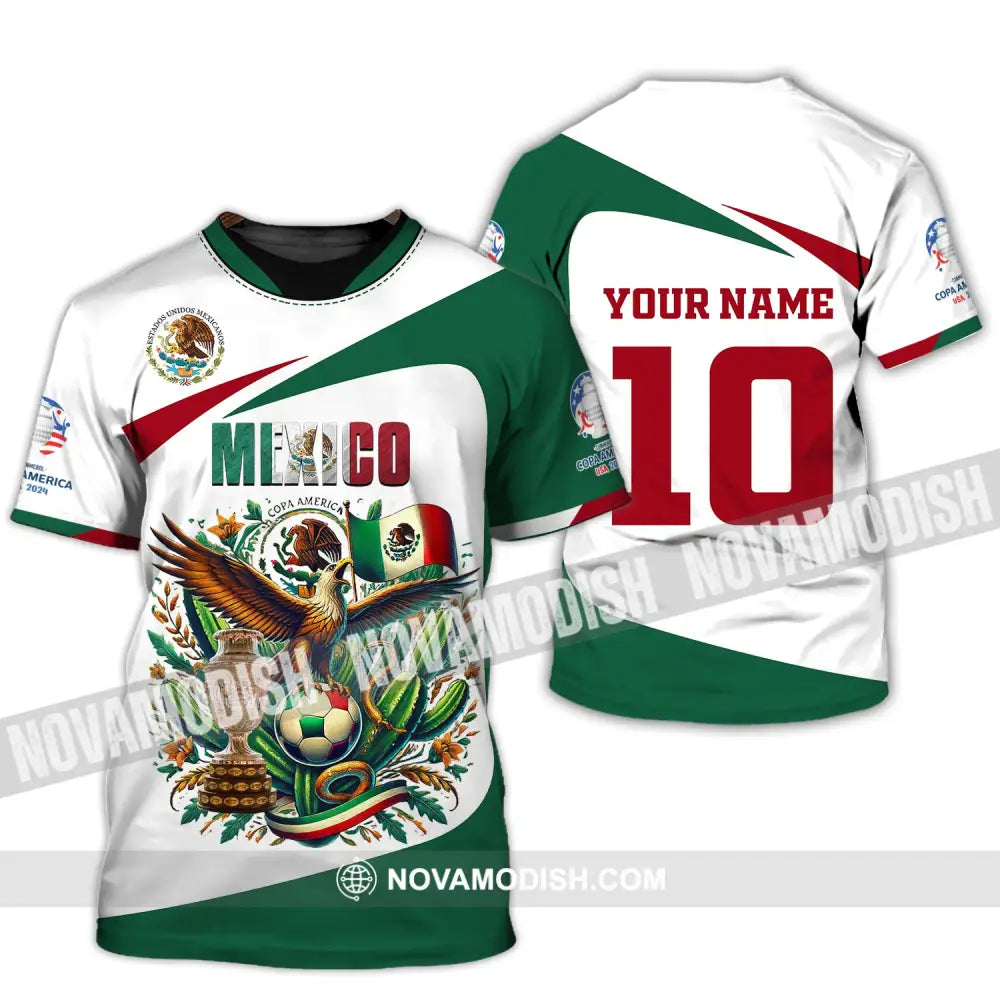 Unisex Shirt Custom Name And Number Mexico Football Polo Long Sleeve T-Shirt / S