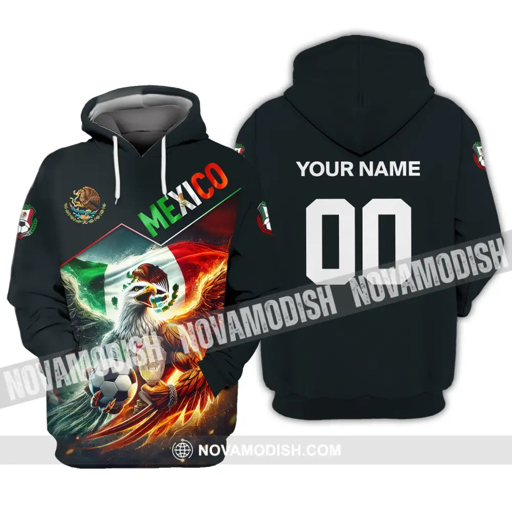 Unisex Shirt Custom Name And Number Mexico Football T-Shirt Euro 2024 Polo Long Sleeve Hoodie / S