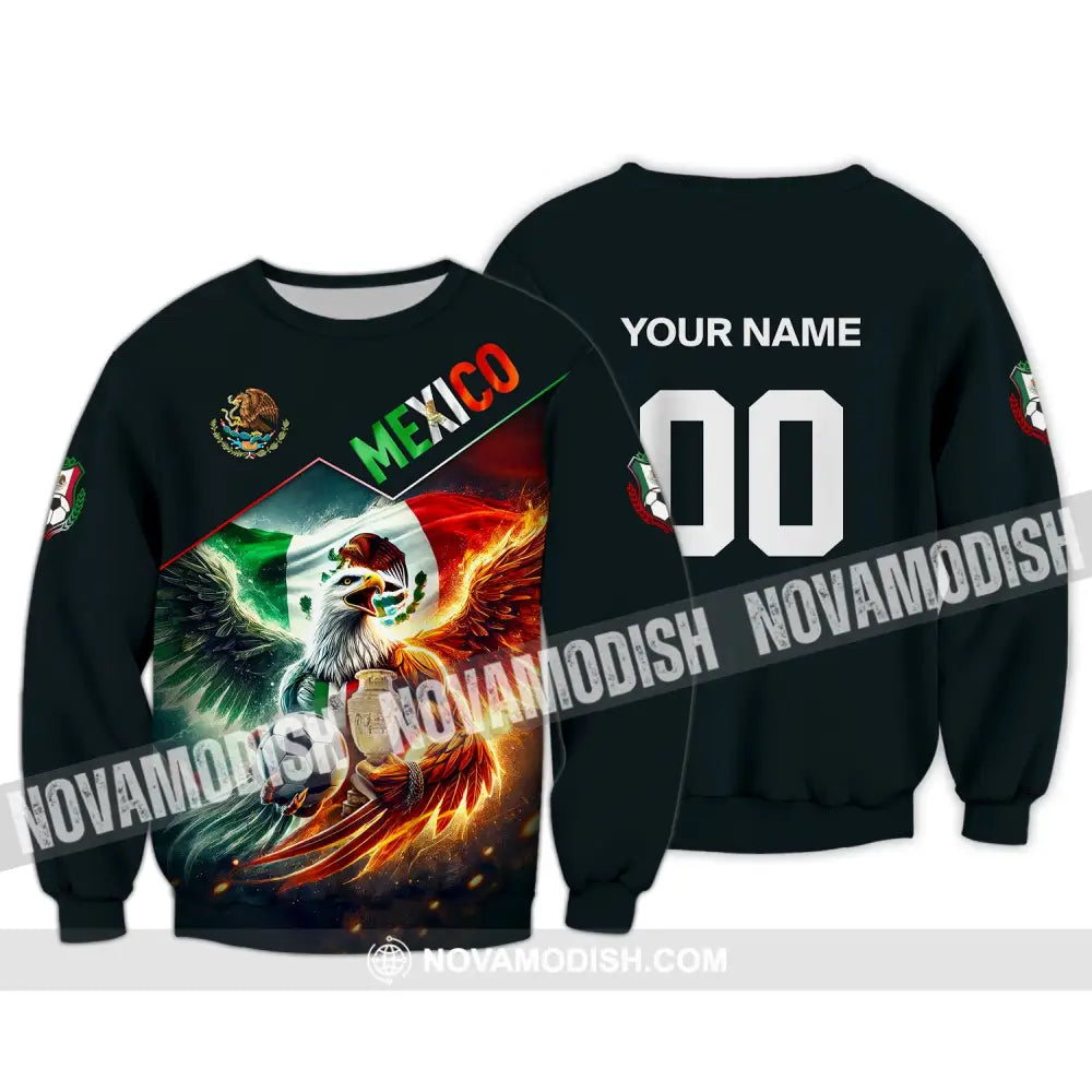 Unisex Shirt Custom Name And Number Mexico Football T-Shirt Euro 2024 Polo Long Sleeve / S