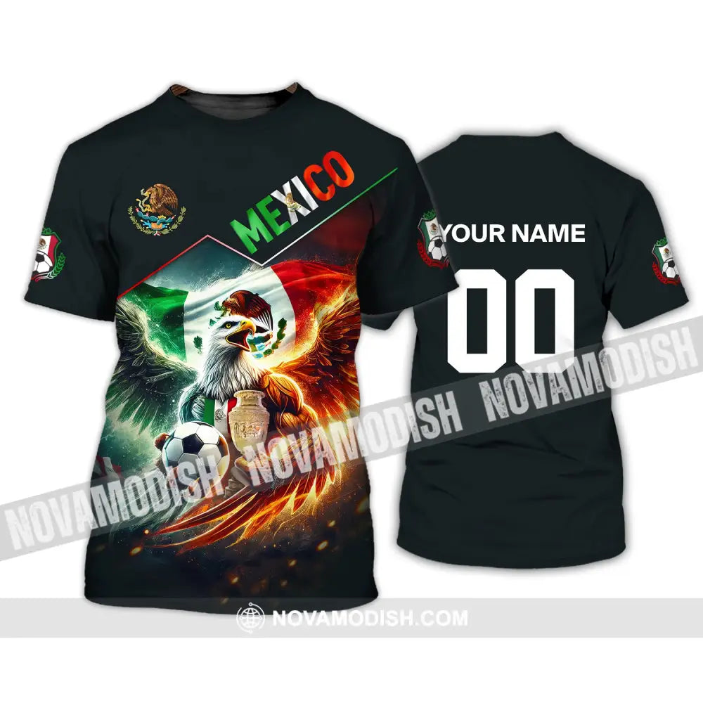 Unisex Shirt Custom Name And Number Mexico Football T-Shirt Euro 2024 Polo Long Sleeve / S