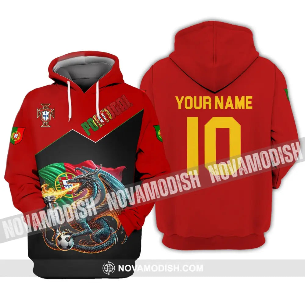 Unisex Shirt - Custom Name And Number National Team Sport Portugal Hoodie / S T-Shirt