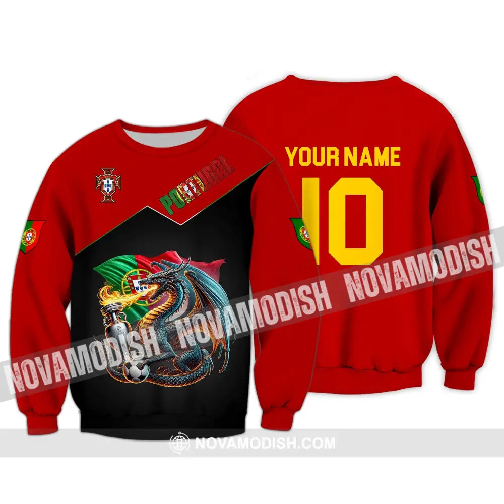 Unisex Shirt - Custom Name And Number National Team Sport Portugal Long Sleeve / S T-Shirt