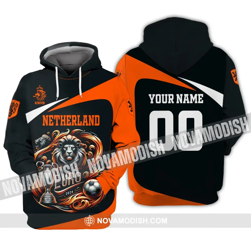 Unisex Shirt Custom Name And Number Netherlands Football Polo Long Sleeve Hoodie / S T-Shirt