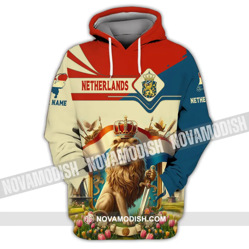 Unisex Shirt Custom Name And Number Netherlands Football Polo Long Sleeve Hoodie / S T-Shirt