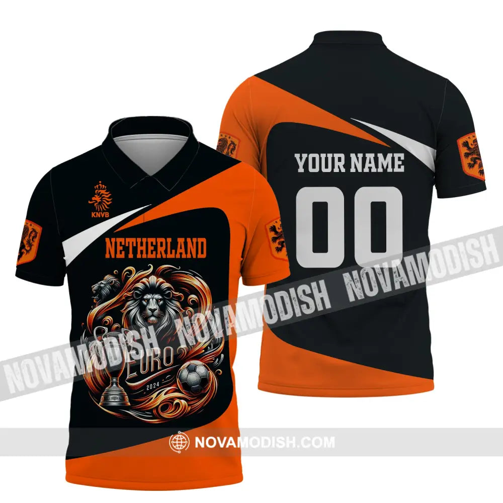 Unisex Shirt Custom Name And Number Netherlands Football Polo Long Sleeve / S T-Shirt