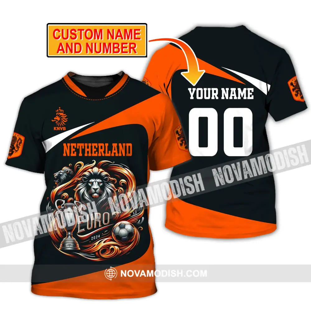 Unisex Shirt Custom Name And Number Netherlands Football Polo Long Sleeve T-Shirt