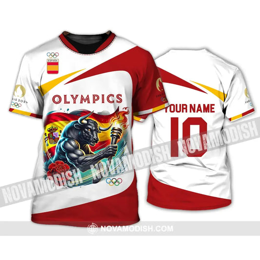 Unisex Shirt - Custom Name And Number Olympics Paris 2024 Sport Spain T-Shirt / S T-Shirt