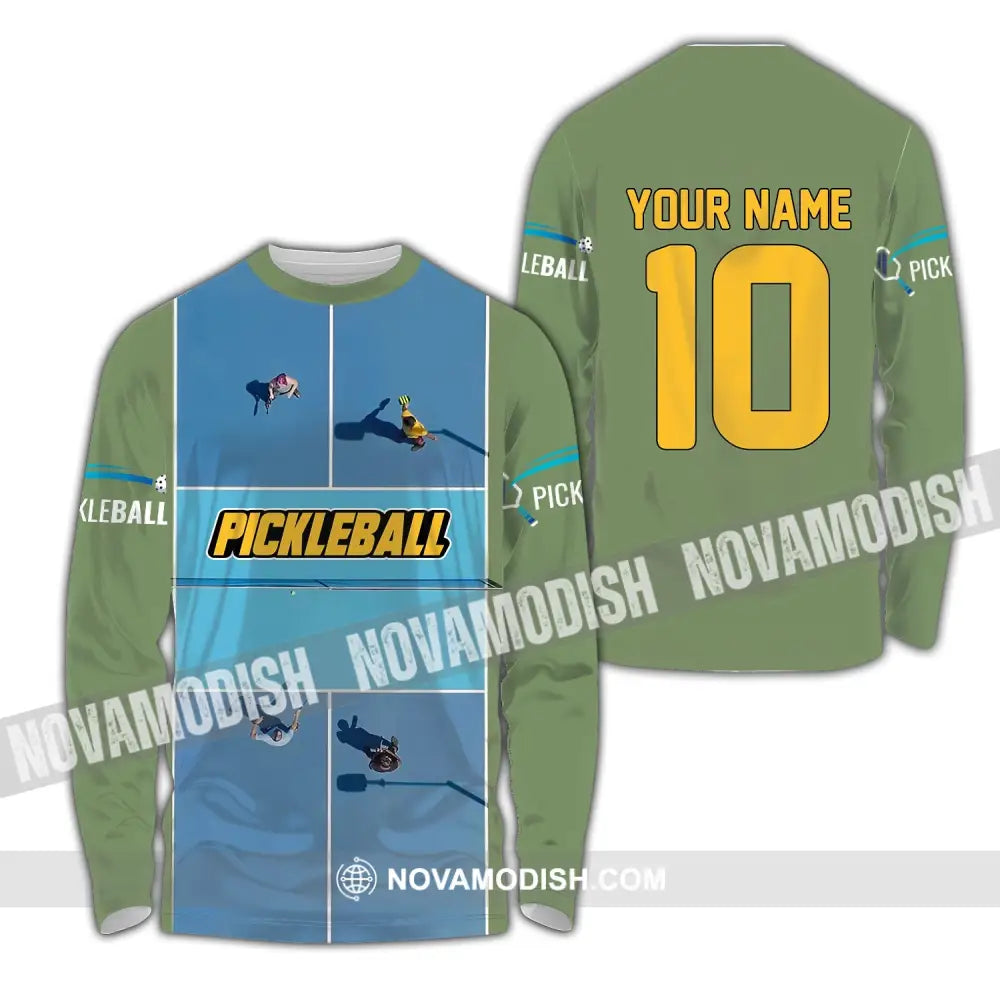 Unisex Shirt Custom Name And Number Pickleball T-Shirt For Club Gift Players Long Sleeve / S T-Shirt