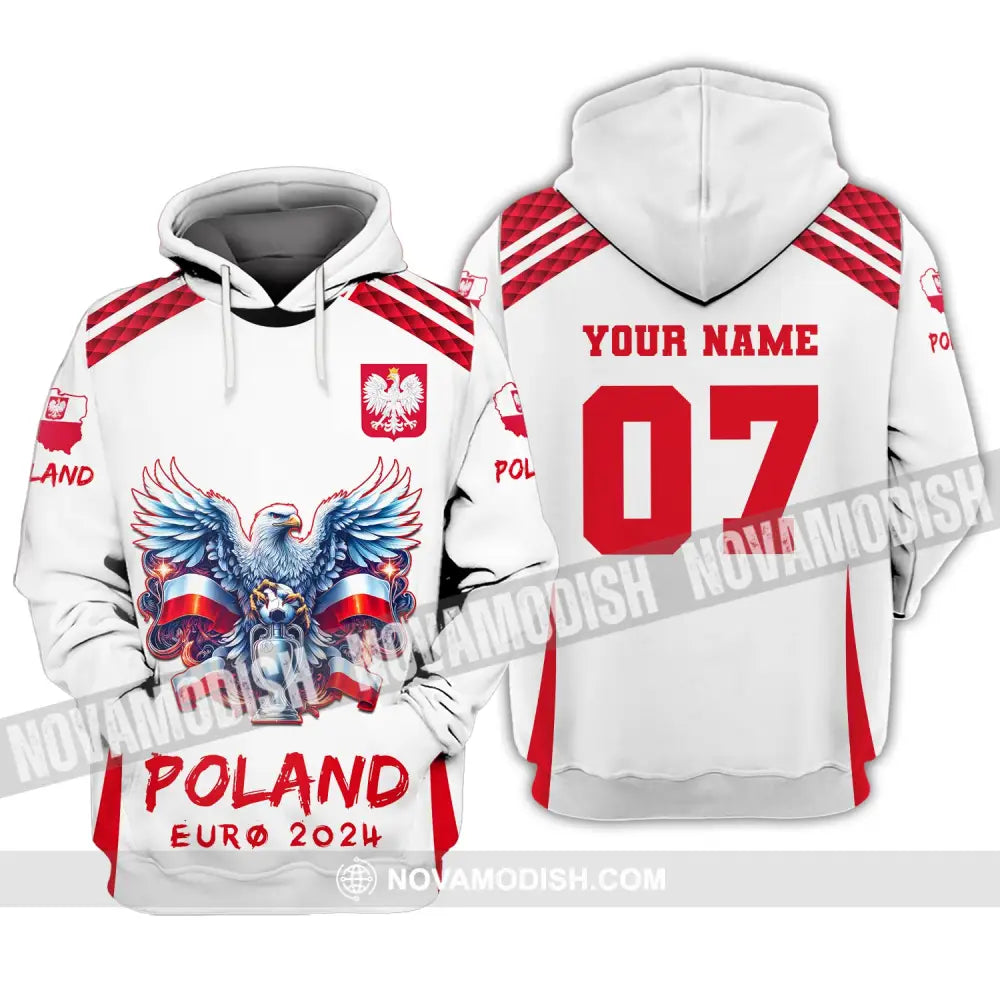 Unisex Shirt Custom Name And Number Poland Football 2024 Polo Long Sleeve Hoodie / S T-Shirt