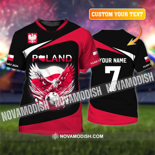 Unisex Shirt Custom Name And Number Poland Football 2024 Polo Long Sleeve T-Shirt