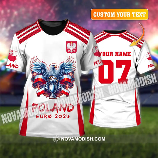 Unisex Shirt Custom Name And Number Poland Football 2024 Polo Long Sleeve T-Shirt